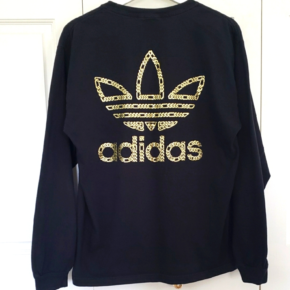 Adidas Black Long Sleeve with Gold Trefoil